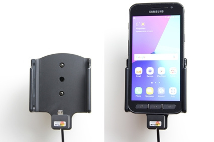 Brodit aktiivinen pidike USB-kaapelilla ja tupakansytytin-adapterilla, Samsung Galaxy Xcover 4 