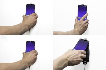 Brodit aktiivinen pidike USB-kaapelilla ja tupakansytyttimen adapterilla, Samsung Galaxy S10+/S8+/S9+