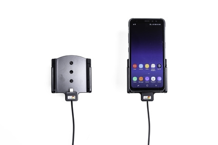 Brodit Aktiivinen pidike USB-kaapelilla ja tupakansytyttimen adapterilla, Samsung Galaxy S8 Active 