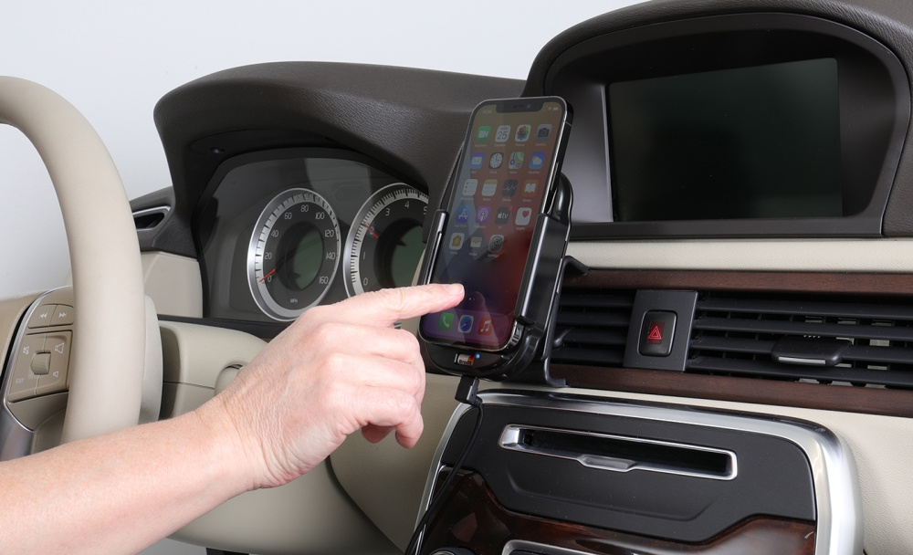 Brodit Qi langaton aktiivinen puhelinteline autolaturilla, Apple iPhone 12