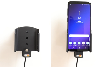 Brodit aktiivinen pidike USB-kaapelilla ja tupakansytyttimen adapterilla, Samsung Galaxy S9 