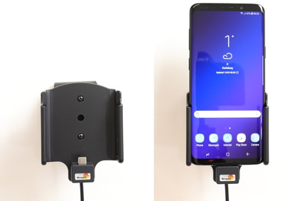 Brodit aktiivinen pidike USB-kaapelilla ja tupakansytyttimen adapterilla, Samsung Galaxy S9+ 
