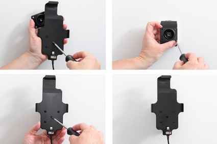 Brodit Aktiivinen pidike USB-kaapelilla ja tupakansytyttimen adapterilla, Apple iPhone 11/12/12 Pro/13/13 Pro/XR