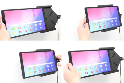 Brodit Aktiivinen pidike USB-kaapelilla ja tupakansytyttimen adapterilla, Samsung Galaxy Tab A 10.1 (2019) SM-T510/SM-T515 