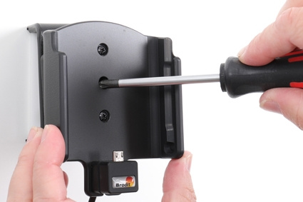 Brodit Aktiivinen pidike USB-kaapelilla ja tupakansytyttimen adapterilla, Samsung Galaxy A10 (SM-A105) 