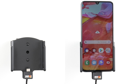 Brodit aktiivinen pidike USB-kaapelilla ja tupakansytyttimen adapterilla, Samsung Galaxy A70 (SM-A705) 