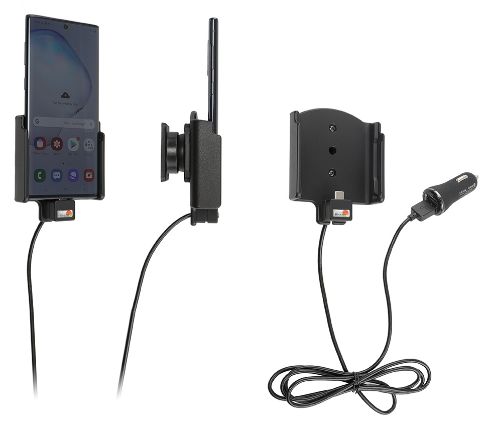 Brodit Aktiv-teline USB-kaapelilla ja tupakansytyttimen adapterilla, Samsung Galaxy Note 10 SM-N970 