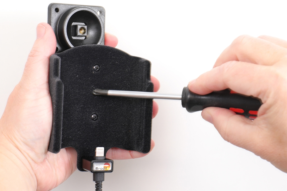 Brodit Aktiivinen pidike USB-kaapelilla ja tupakansytyttimen adapterilla, Apple iPhone 11 Pro 