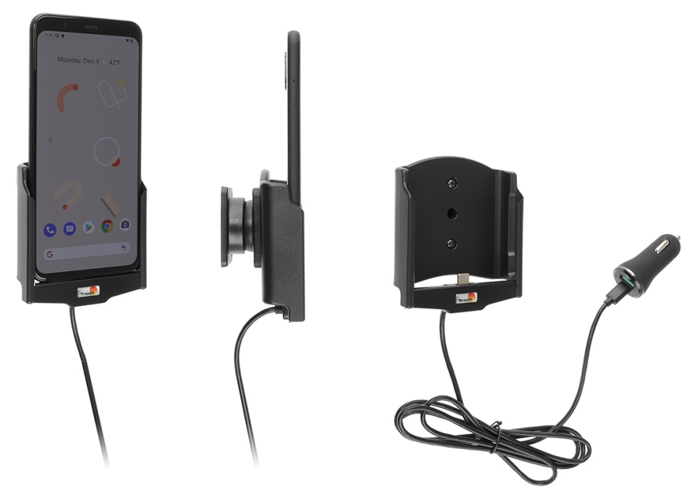 Brodit aktiivinen pidike USB-kaapelilla ja tupakansytyttimen adapterilla, Google Pixel 4 XL 