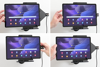 Brodit aktiivinen pidike USB-kaapelilla ja tupakansytyttimen adapterilla, Samsung Galaxy Tab S7 FE SM-T733 