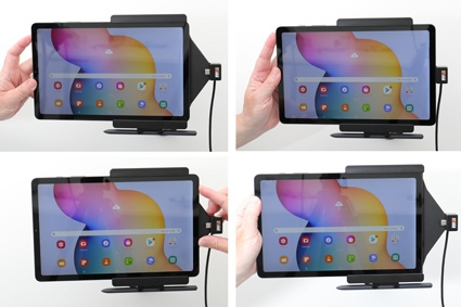 Brodit Aktiivinen pidike USB-kaapelilla ja tupakansytyttimen adapterilla, Samsung Galaxy Tab S6 Lite SM-P610/SM-P615 