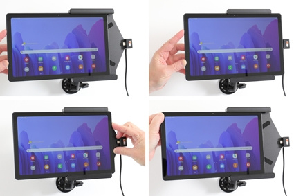 Brodit Aktiv-teline USB-kaapelilla ja tupakansytyttimen adapterilla, Samsung Galaxy Tab A7 10.4 (2020) SM-T500/SM-T505 