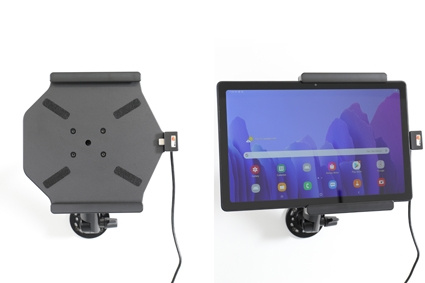 Brodit Aktiv-teline USB-kaapelilla ja tupakansytyttimen adapterilla, Samsung Galaxy Tab A7 10.4 (2020) SM-T500/SM-T505 