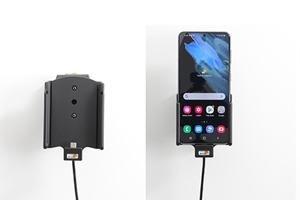 Brodit Aktiv-teline USB-kaapelilla ja tupakansytyttimen adapterilla, Samsung Galaxy S21 5G SM-G991B/SM-G991B/DS 