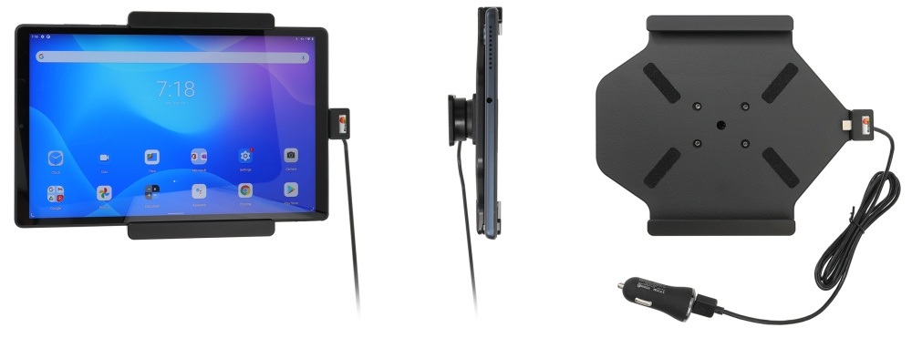 Brodit aktiivinen pidike USB-kaapelilla ja tupakansytyttimen adapterilla, Lenovo Tab K10 TB-X6C6F 