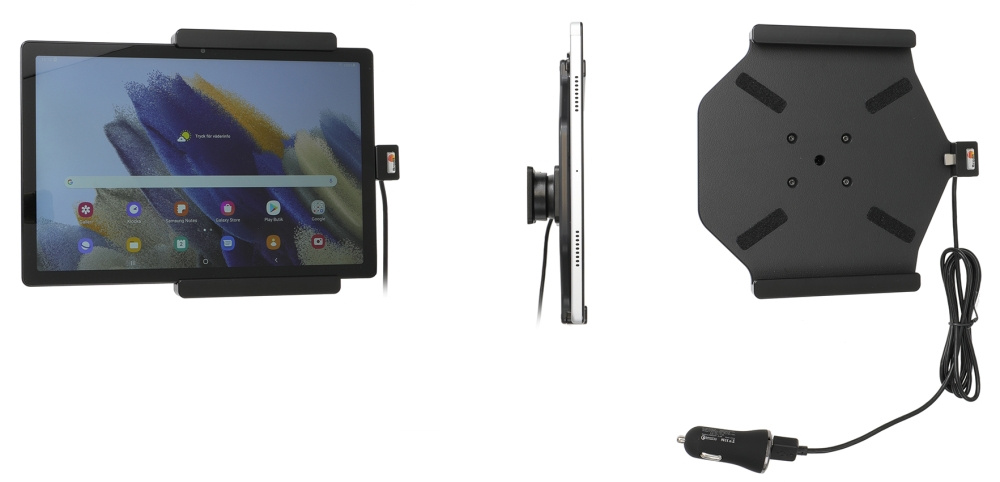 Brodit aktiivinen pidike USB-kaapelilla ja tupakansytyttimen adapterilla, Samsung Galaxy Tab A8 SM-X200/205 