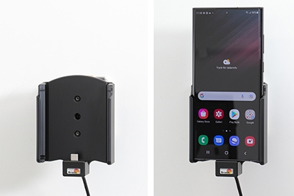 Brodit Aktiivinen pidike USB-kaapelilla ja tupakansytyttimen adapterilla, Samsung Galaxy S22 Ultra 5G (SM-S908B/SM-S908B/DS) 