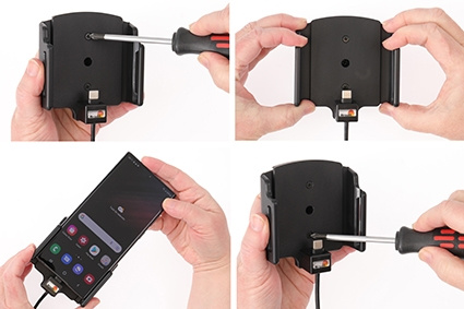 Brodit Aktiivinen pidike USB-kaapelilla ja tupakansytyttimen adapterilla, Samsung Galaxy S22 Ultra 5G (SM-S908B/SM-S908B/DS) 