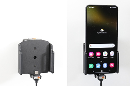 Brodit Aktiivinen pidike USB-kaapelilla ja tupakansytyttimen adapterilla, Samsung Galaxy S22+ 5G (SM-S906B/SM-S906B/DS) 