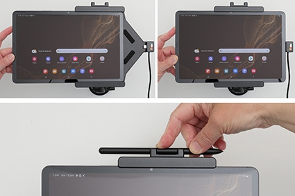 Brodit aktiivinen pidike USB-kaapelilla ja tupakansytyttimen adapterilla, Samsung Galaxy Tab S8 SM-X700 