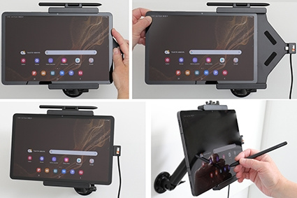 Brodit aktiivinen pidike USB-kaapelilla ja tupakansytyttimen adapterilla, Samsung Galaxy Tab S8 SM-X700 
