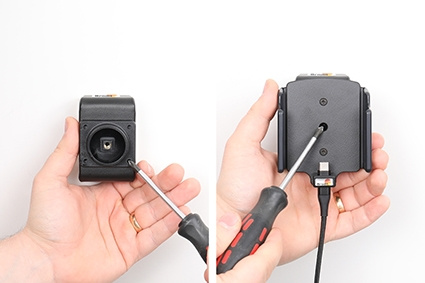 Brodit aktiivinen pidike USB-kaapelilla ja tupakansytyttimen adapterilla, Apple iPhone 15/15 Pro/16/16 Pro/16e