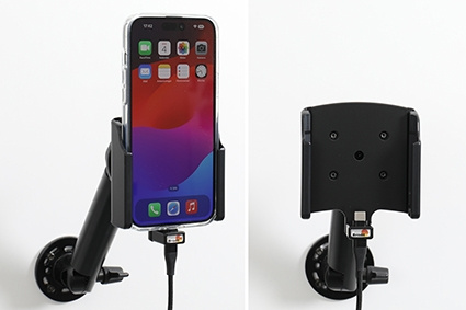 Brodit Mobiliskal aktiivisella pidikkeellä ja autolaturilla, Apple iPhone 15 Plus 