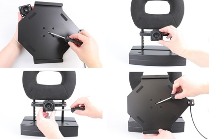 Brodit Aktiv-teline pysyvään asennukseen, Apple iPad Air 13 2024  (A2898, A2899, A2900)/Air 13 2025 M3 (A3268, A3268, A2371)/Pro 12,9 2018 (A1876, A1895, A1983, A2014)/Pro 12.9 2020 (A2069, A2232, A2229)/Pro 12.9 5th Gen 2021 (A2378, A2379, A2461)/Pro 12.