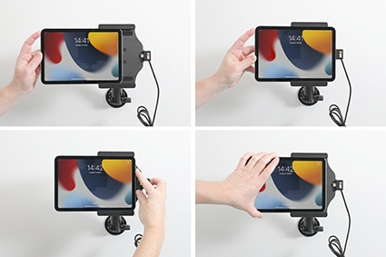 Brodit Aktiv-teline pysäköityyn asennukseen, Apple iPad Mini 6th Gen (A2567, A2568, A2569)/7th Gen 2024 (A2995, A2996)