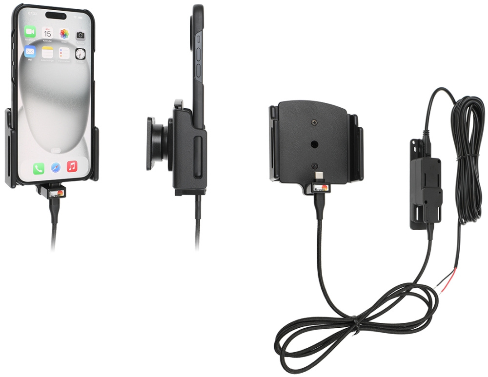 Brodit Aktiv-teline pysäköityyn asennukseen, Apple iPhone 15 Plus/15 Pro Max/16 Plus/16 Pro Max