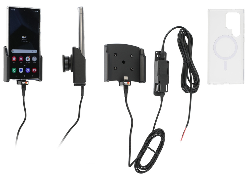 Brodit mobiilikuori aktiivipidikkeellä kiinteään asennukseen, Samsung Galaxy S24 Ultra SM-S928B/DS 