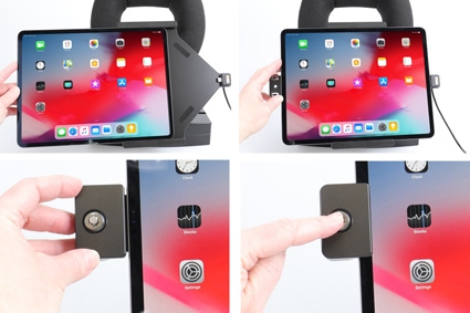 Brodit Teline avainlukolla, Apple iPad Air 13 2024  (A2898, A2899, A2900)/Air 13 2025 M3 (A3268, A3268, A2371)/Pro 12,9 2018 (A1876, A1895, A1983, A2014)/Pro 12.9 2020 (A2069, A2232, A2229)/Pro 13 (A2925, A2926, A3007)