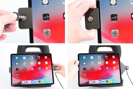 Brodit Teline avainlukolla, Apple iPad Air 13 2024  (A2898, A2899, A2900)/Air 13 2025 M3 (A3268, A3268, A2371)/Pro 12,9 2018 (A1876, A1895, A1983, A2014)/Pro 12.9 2020 (A2069, A2232, A2229)/Pro 13 (A2925, A2926, A3007)