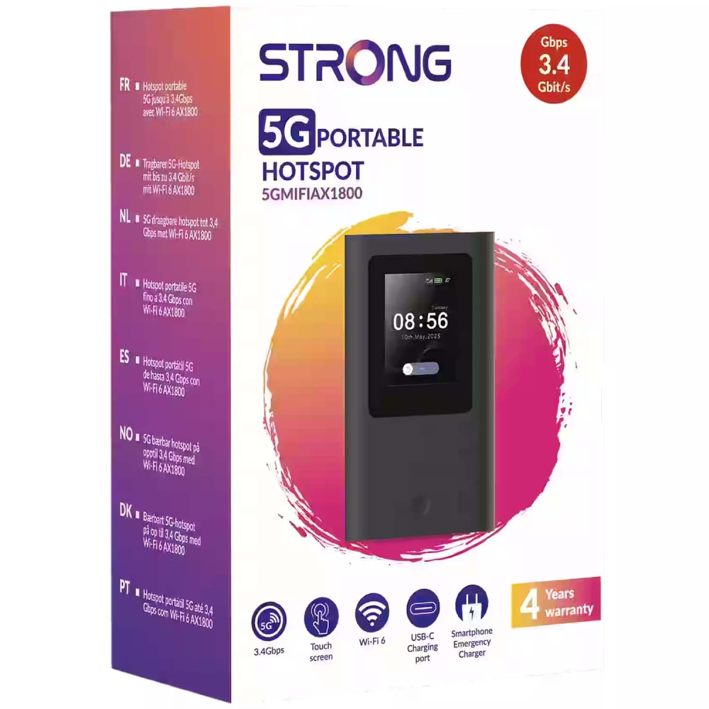 Strong 5GMIFIAX1800, kannettava 5G-hotspot ja Wi-Fi 6