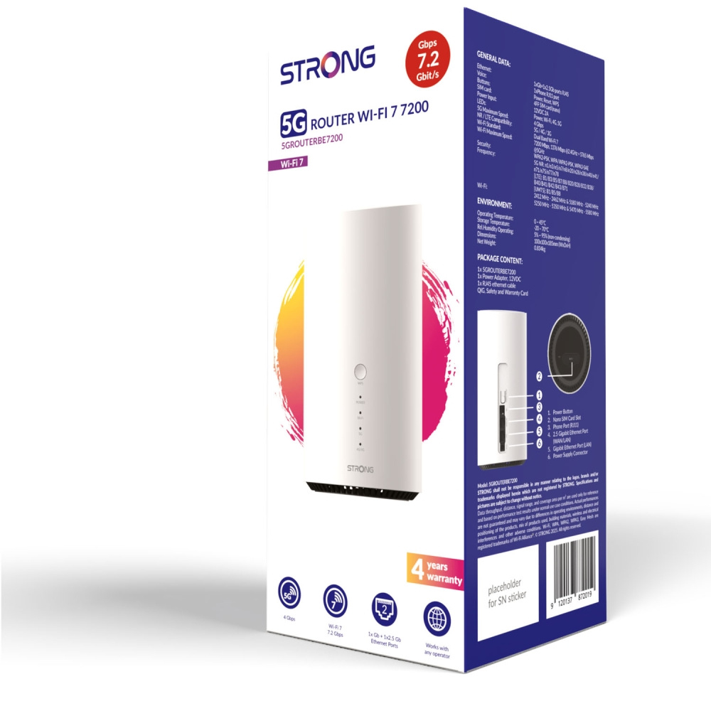 Tehokas 5G+-reititin, Wi-Fi 7 BE7200