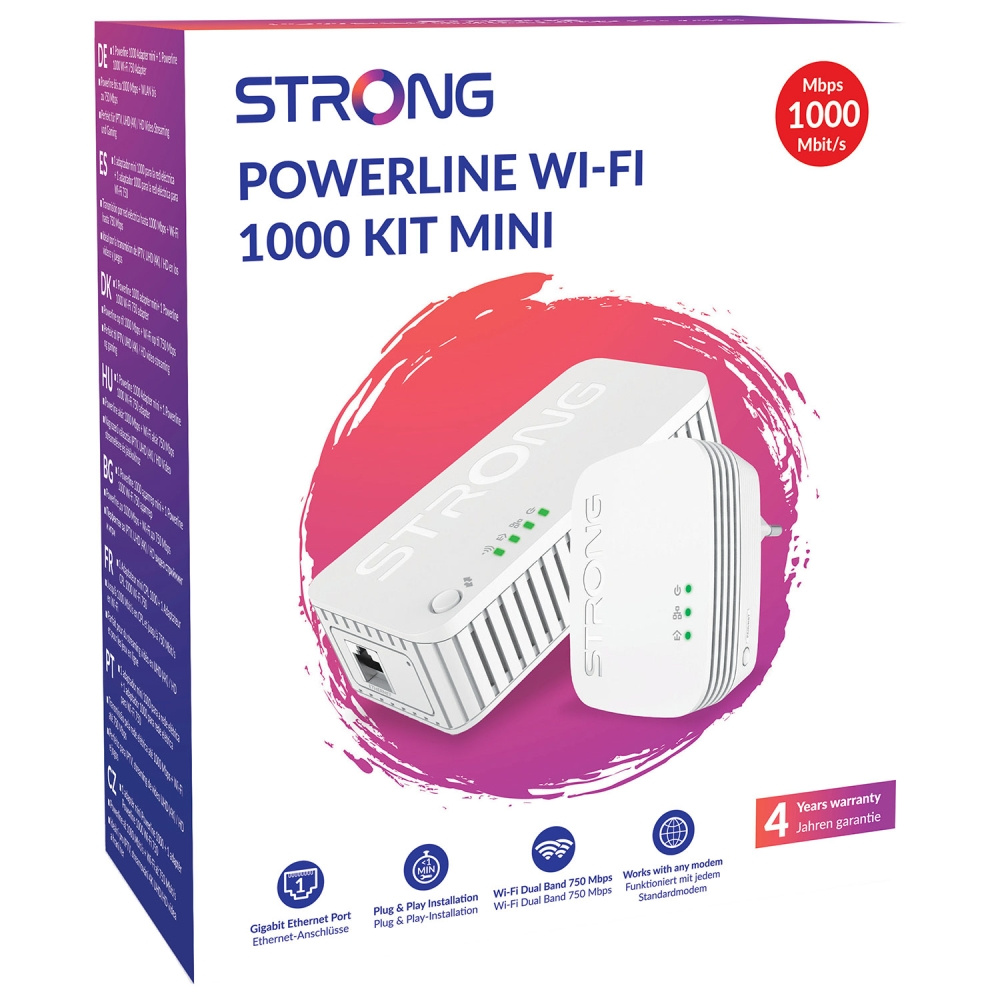 Strong POWERLWF1000DUOMINI, Powerline Wi-Fi 1000 Kit Mini