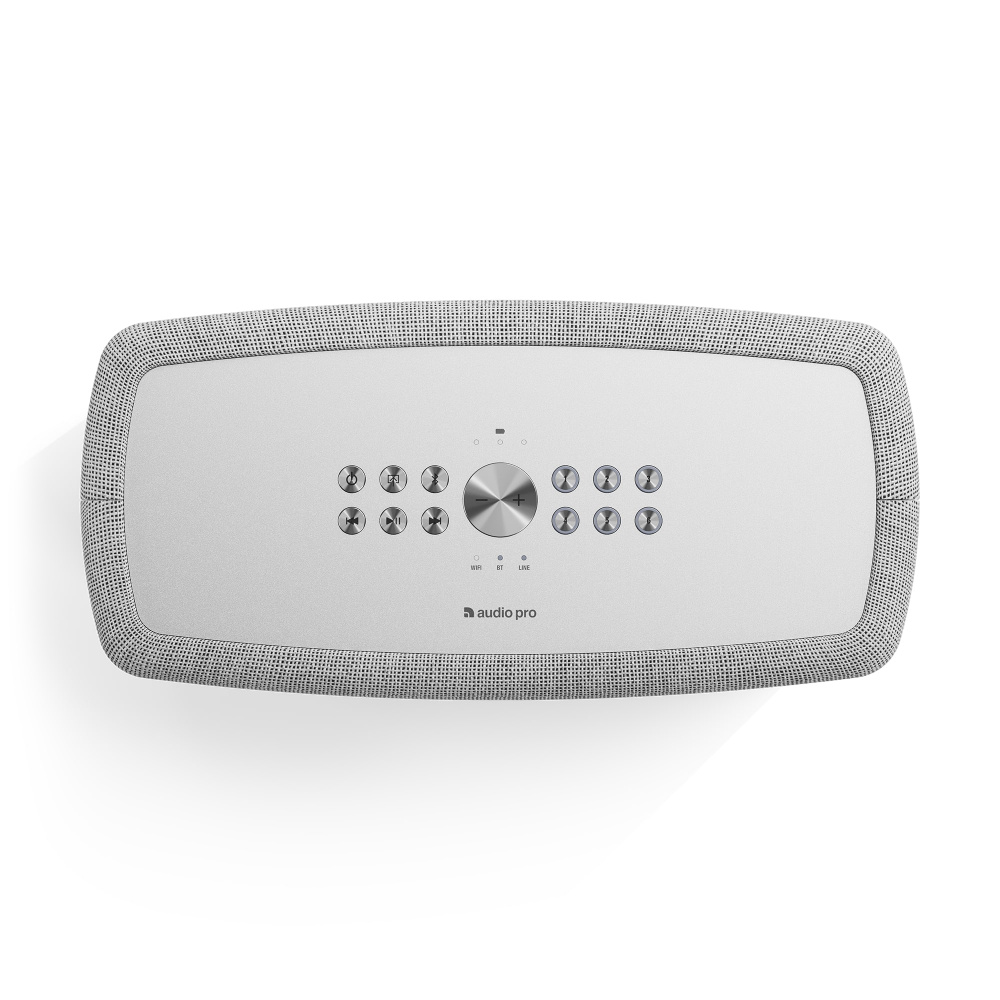 Audio Pro A15 WiFi- och Bluetooth-högtalare med AirPlay 2 & Chromecast, ljusgrå