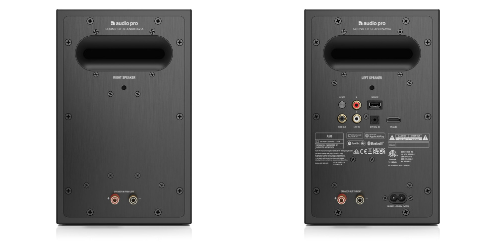 Audio Pro A28 stativhögtalare med wifi, svart par