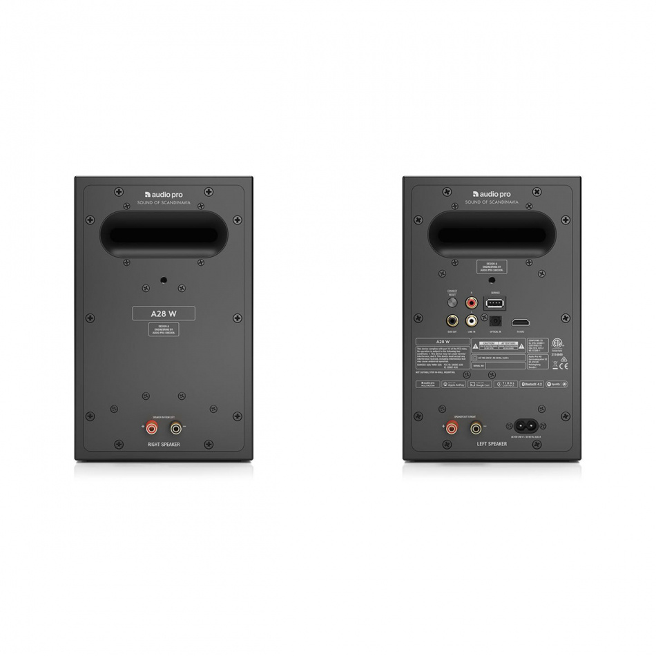 Audio Pro A28 W aktiiviset jalustakaiuttimet Wi-FI:llä, musta