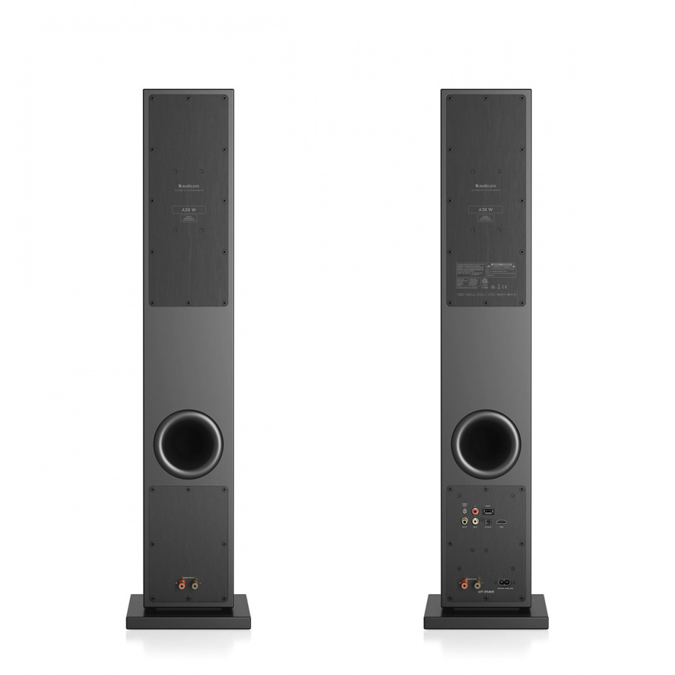 Audio Pro A38 W aktiivinen lattiakaiutin Wi-Fi:llä, musta 