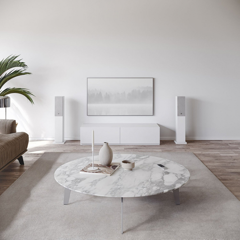 Audio Pro A38 W aktiiviset lattiaäänikaiuttimet Wi-Fi:llä, valkoinen