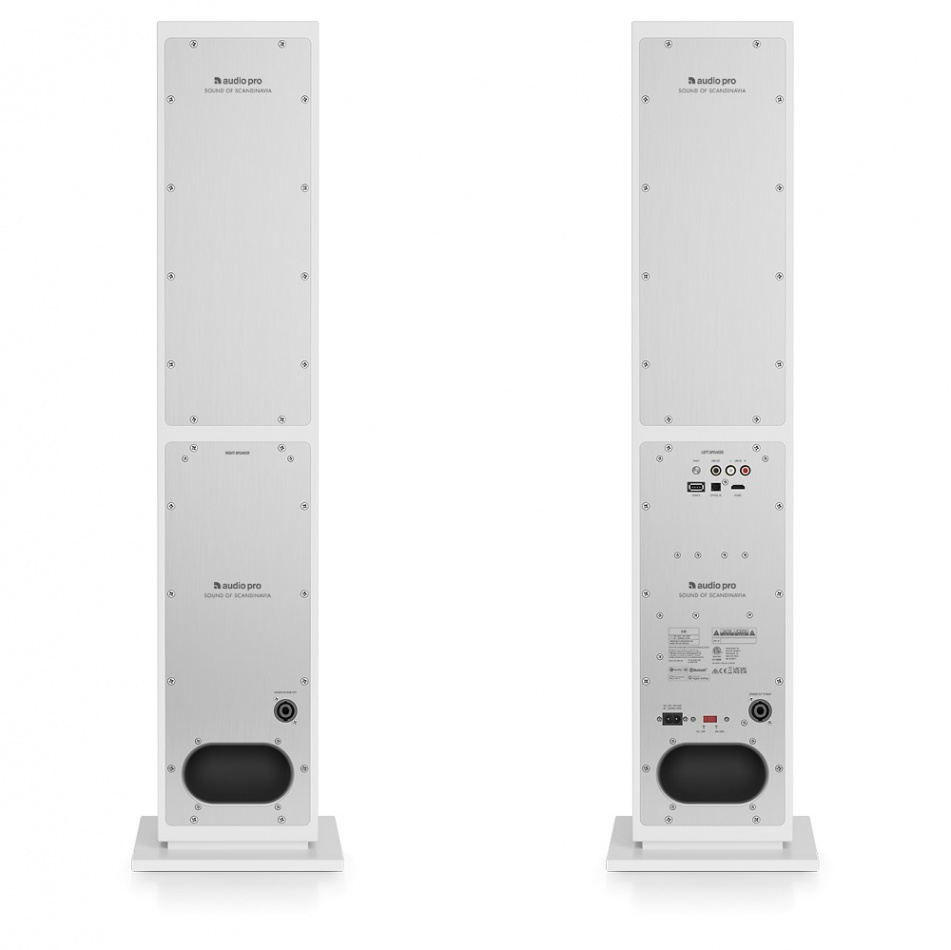 Audio Pro A48 aktiva golvhögtalare med Wi-Fi, vitt par