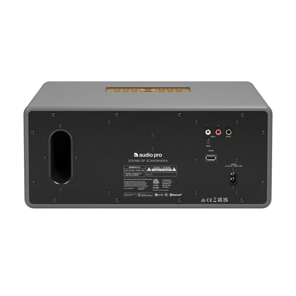 Audio Pro Drumfire D-2 Wifi-högtalare med Google Cast & AirPlay 2, grå