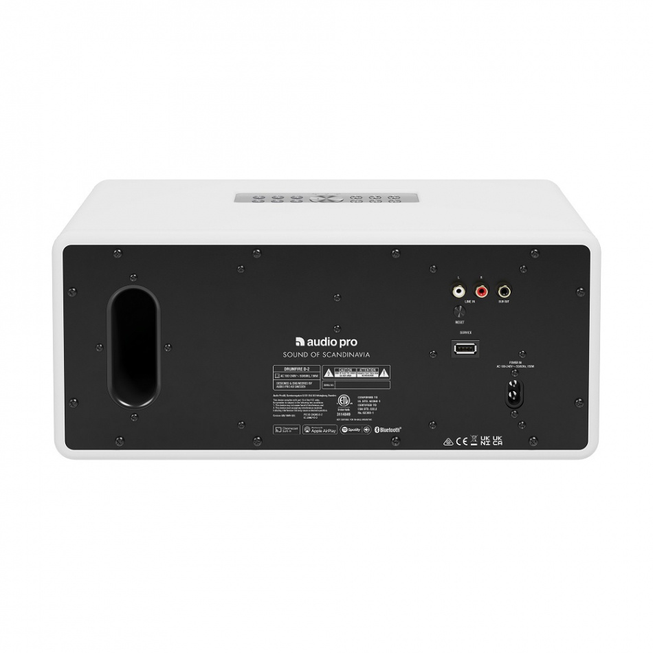 Audio Pro Drumfire D-2 Wifi-högtalare med Google Cast & AirPlay 2, vit
