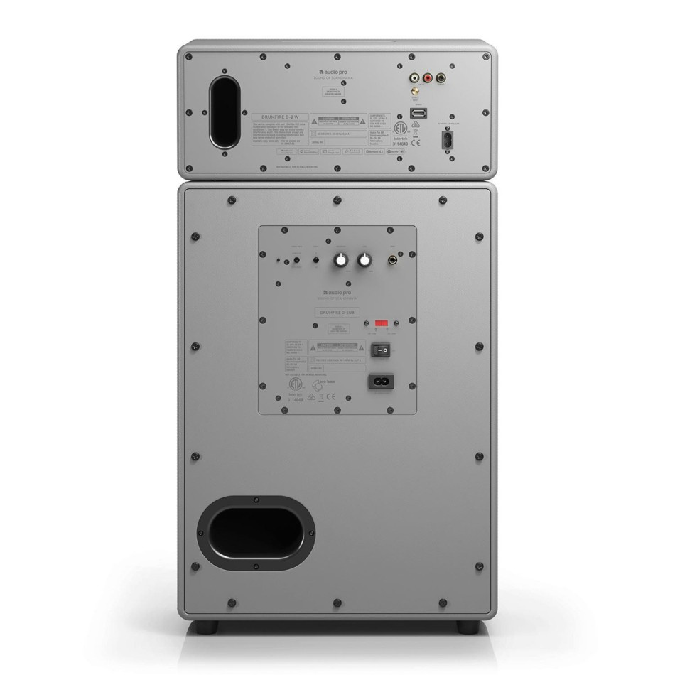 Audio Pro Drumfire II W Wi-Fi-kaiutin Google Cast & AirPlay 2:lla, harmaa