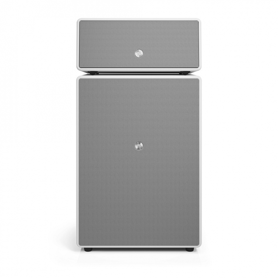 Audio Pro Drumfire II wifi-kaiutin Google Cast & AirPlay 2:lla, valkoinen