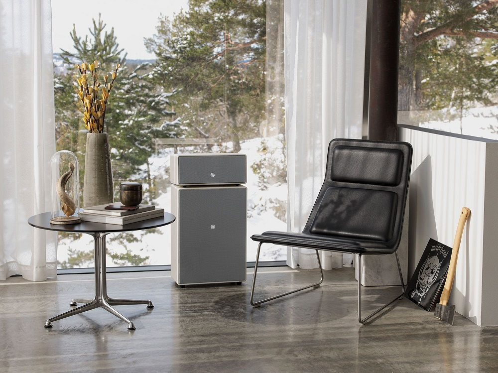 Audio Pro Drumfire II wifi-kaiutin Google Cast & AirPlay 2:lla, valkoinen