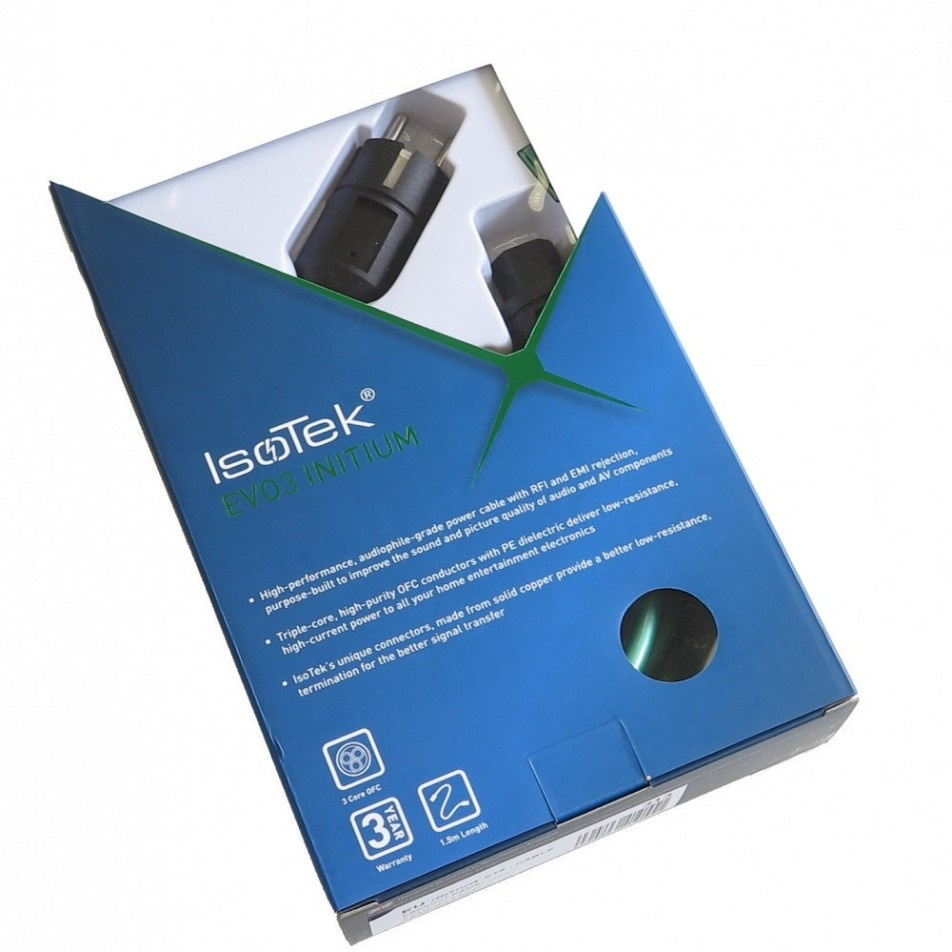 Isotek EVO3 Initium, maadoitettu C15-virtajohto, 3 m