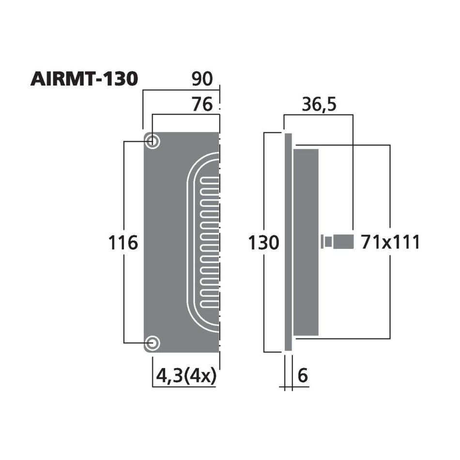 Monacor AIRMT-130, AMT-nauhadiskantti, 8 ohm