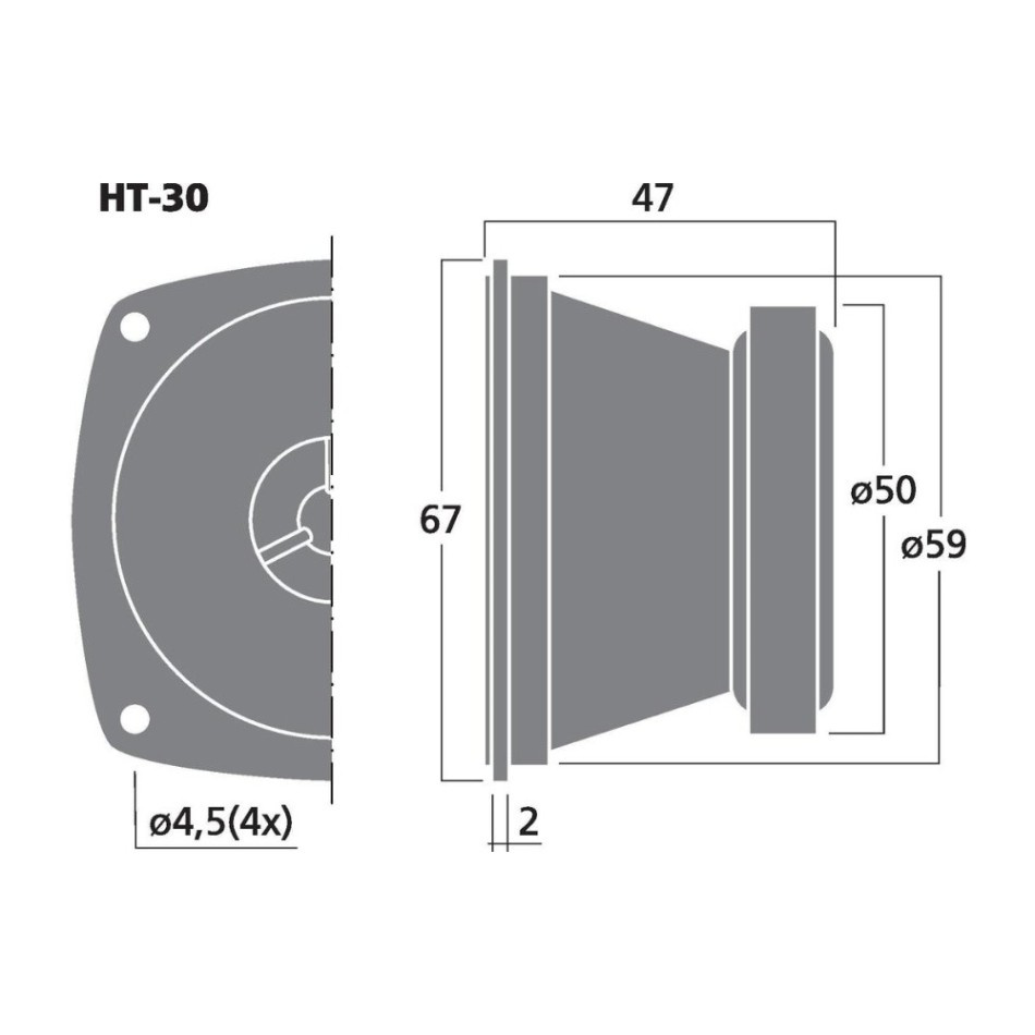 Monacor HT-30, kompakti torvidiskantti, 8 ohm